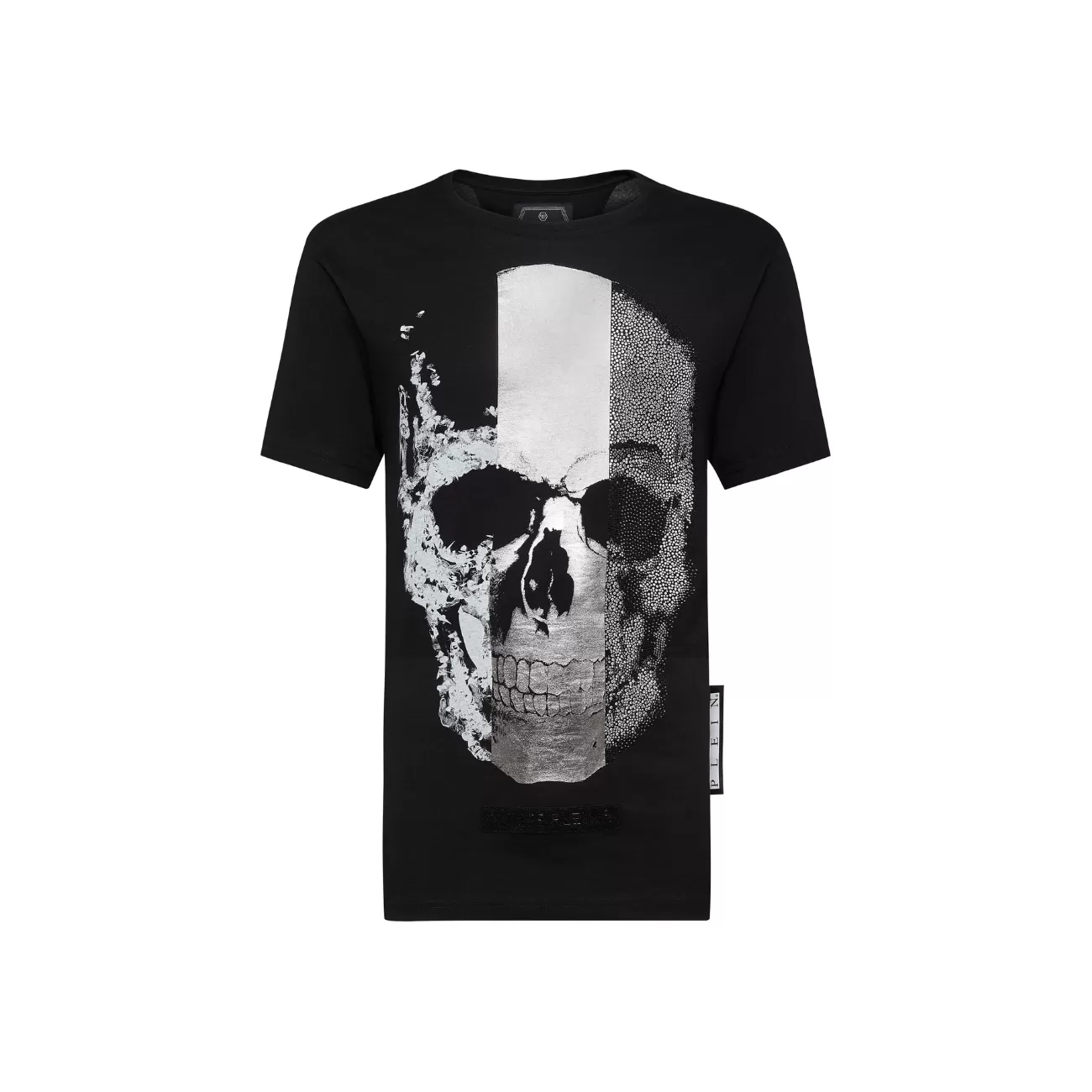 Philipp Plein Platinum Cut Round Neck Skull Men's T-Shirt