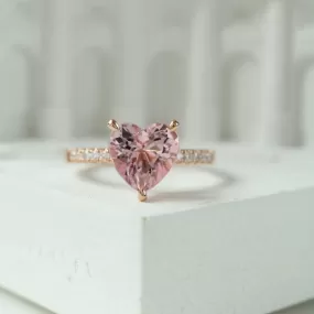 Pink Paris Heart 925 Ring LIN41