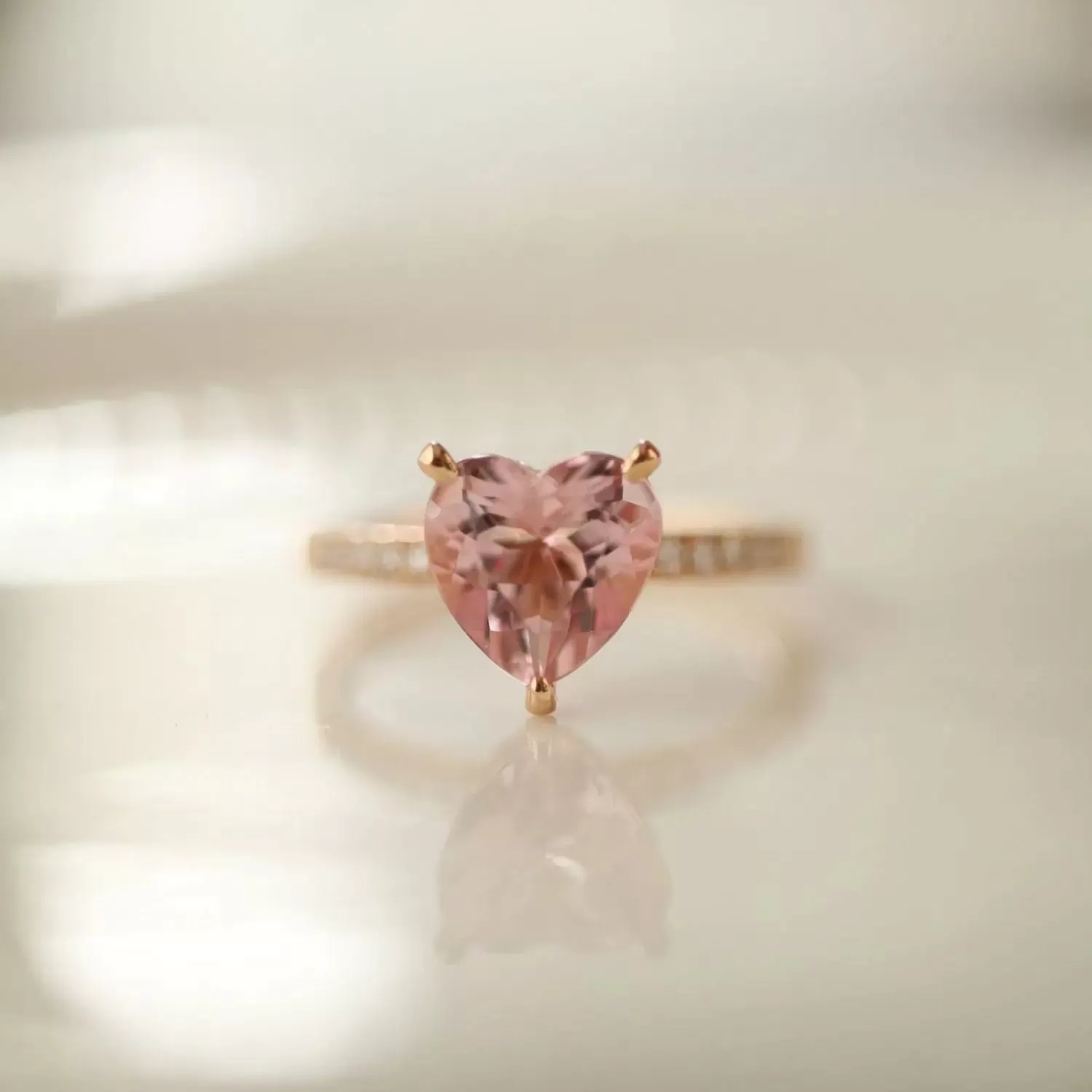 Pink Paris Heart 925 Ring LIN41