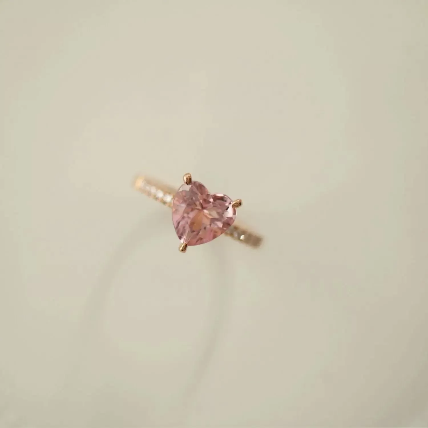 Pink Paris Heart 925 Ring LIN41