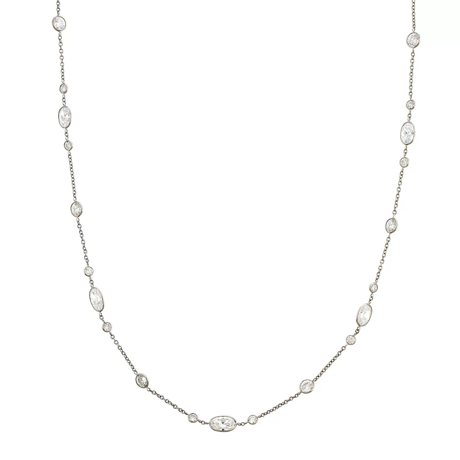 Platinum Diamonds By The Yard Necklace