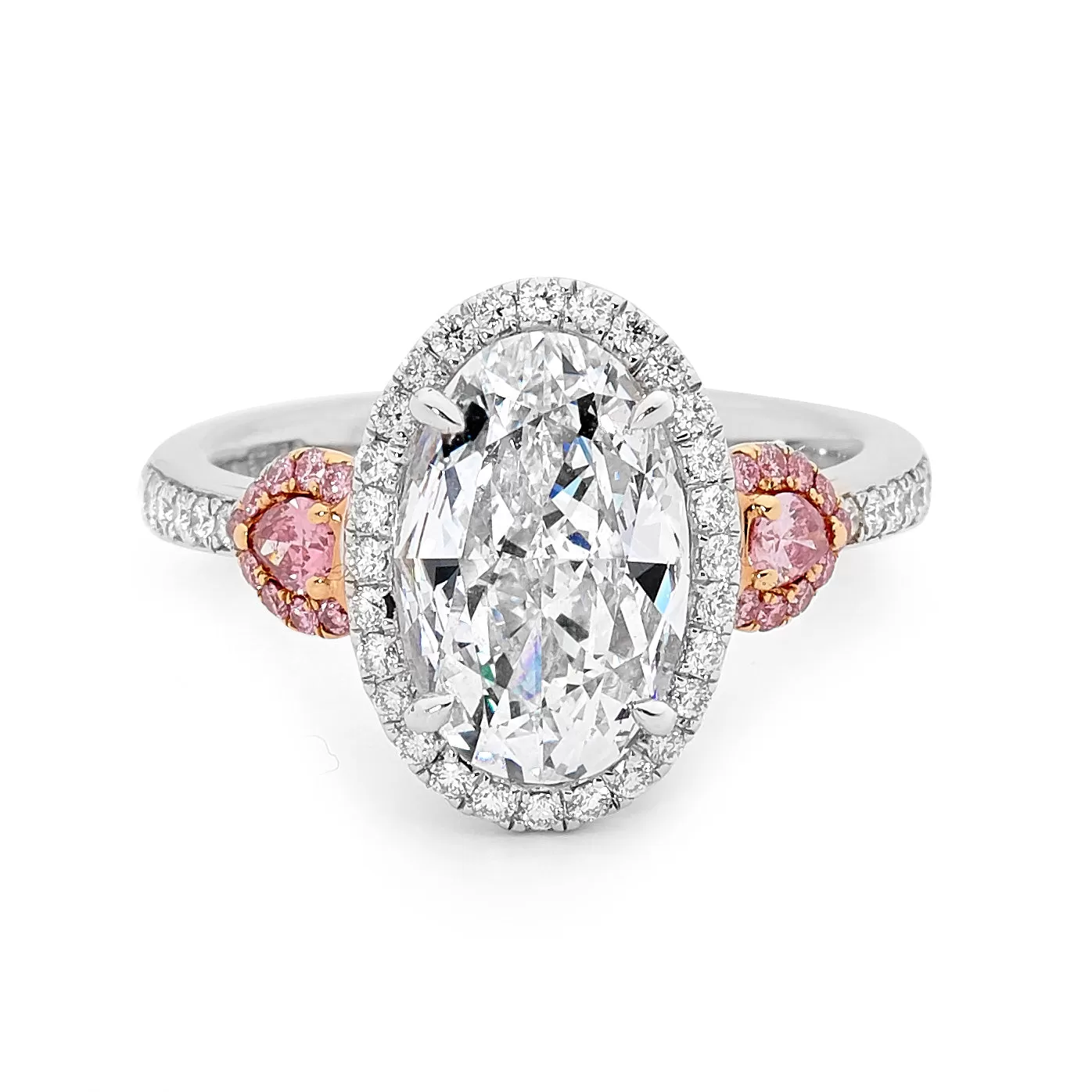 Platinum White and Pink Diamond Ring