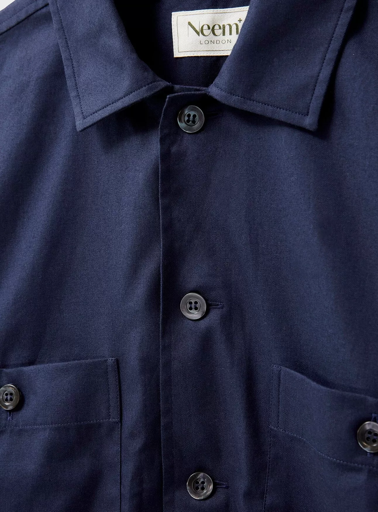 Regenerative Cotton Navy Double Pocket Shirt