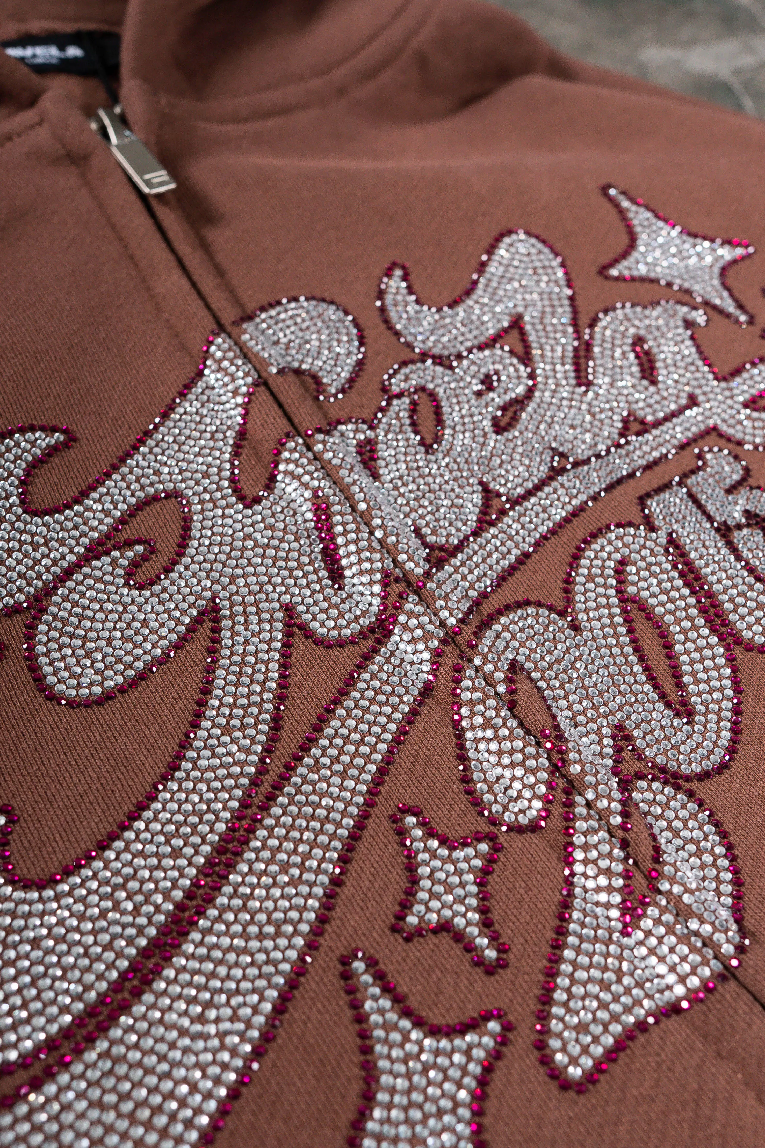 RHINESTONE 2015 BROWN FRONTZIP