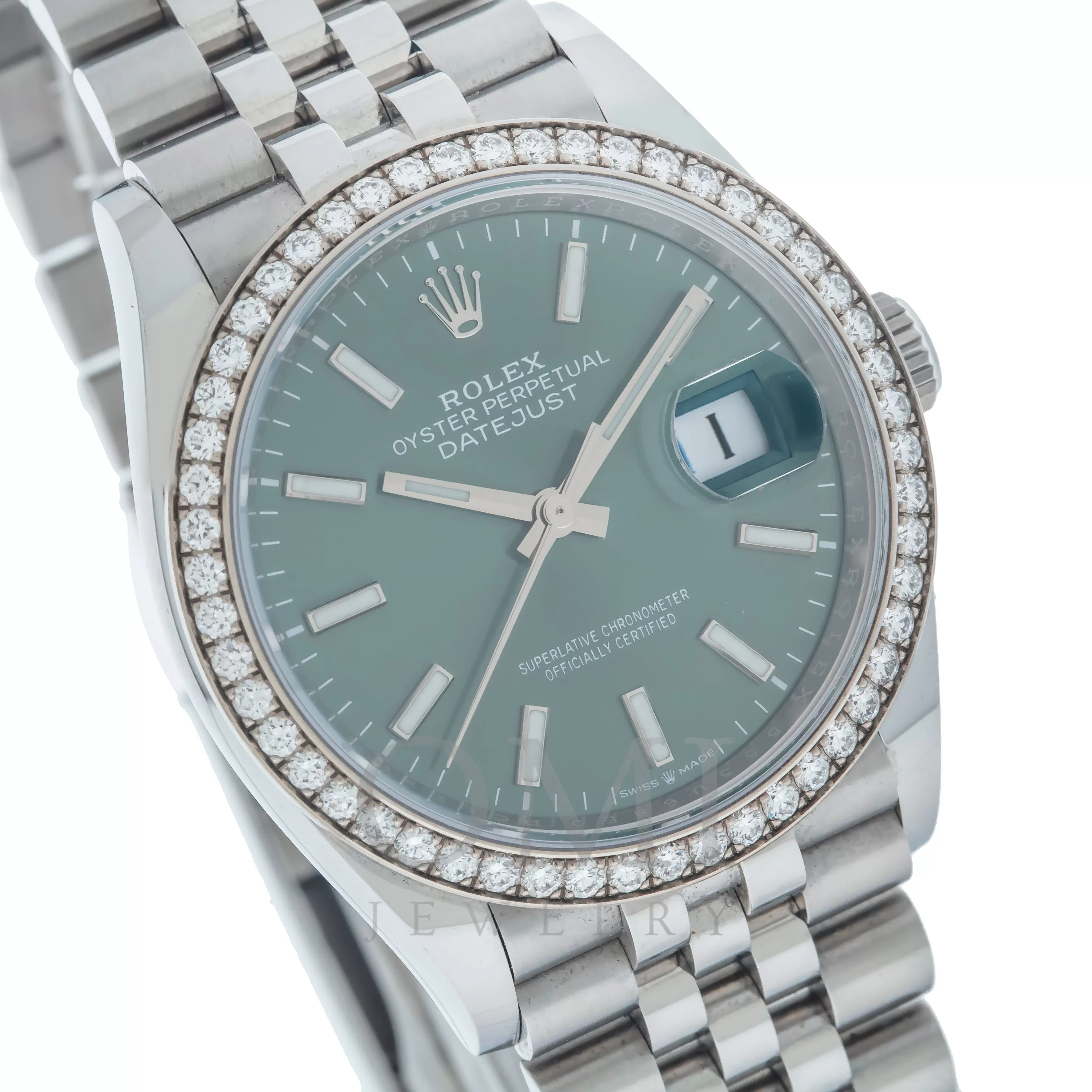 Rolex Datejust 126284RBR 36MM Green Dial With Diamond Bezel