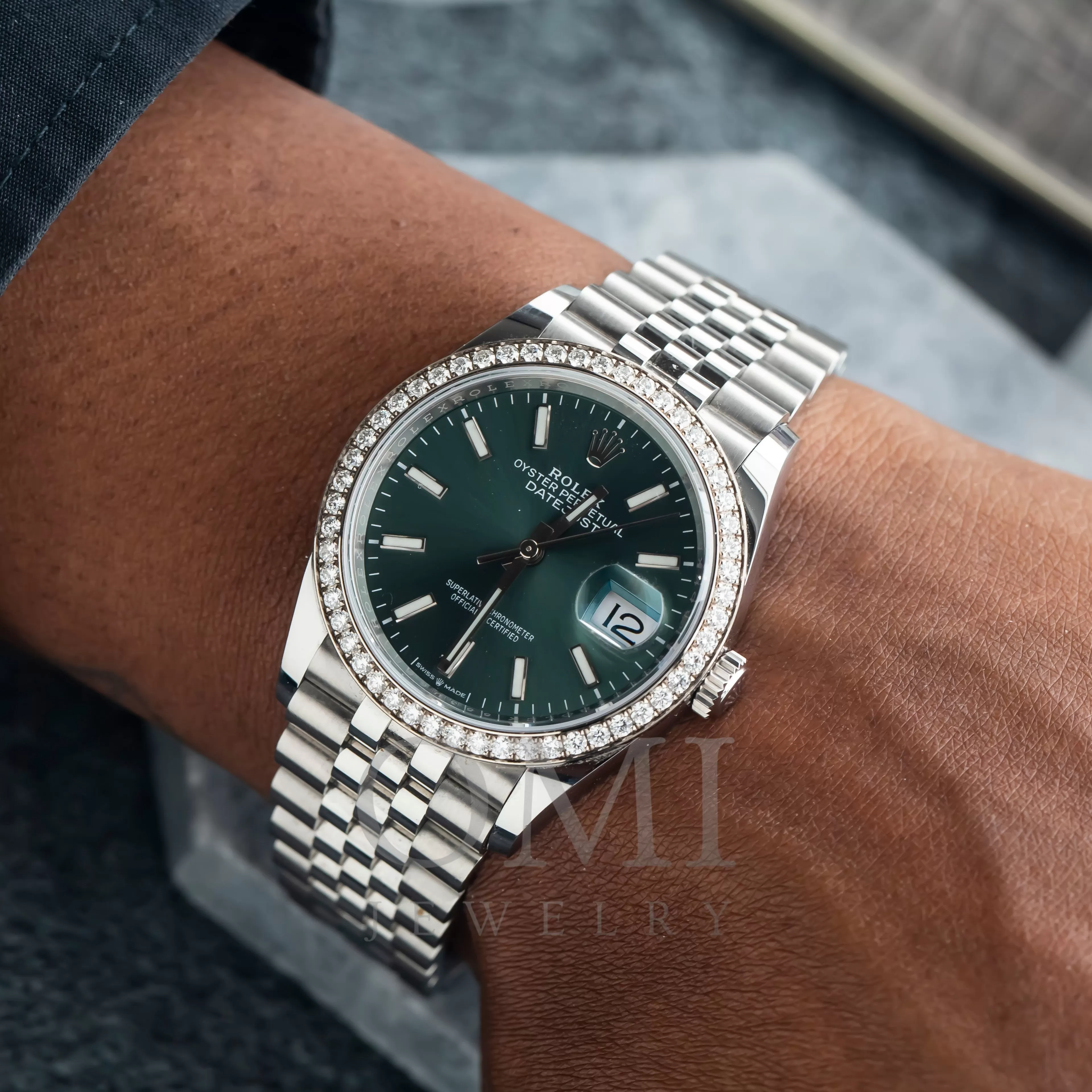 Rolex Datejust 126284RBR 36MM Green Dial With Diamond Bezel