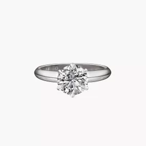 Round Brilliant Cut Solitaire Engagement Ring with Classic Knife Edge Setting