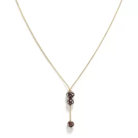 Rustic Brown Triple Diamond Necklace