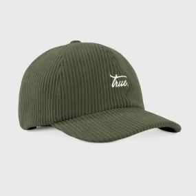 Script Logo Corduroy Cap - Military Green