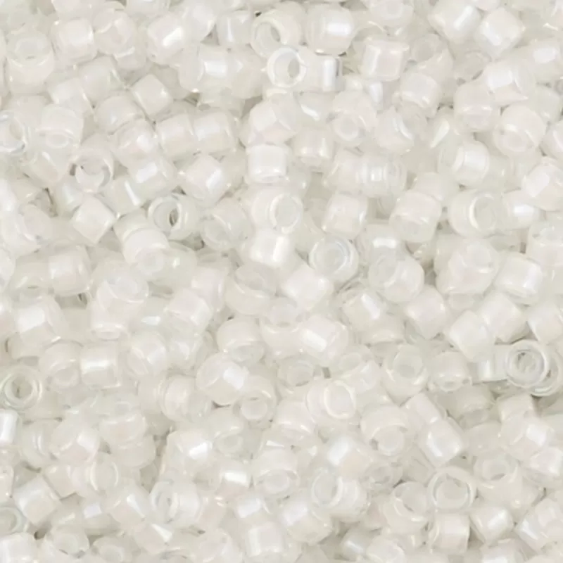 Seed Beads-11/0 Delica-66 White Lined Crystal AB-Miyuki-7 Grams