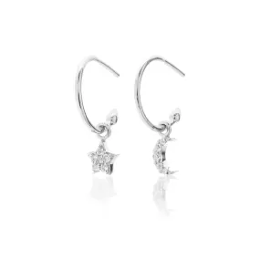 Superfine / Celestial / Hoop Earrings / White Topaz   Silver