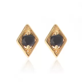 Superfine / Earrings / Keepsake Studs / Black Spinel   Gold