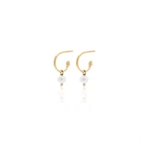 Superfine / Mini Pearl / Hoop Earrings / Pearl   Gold