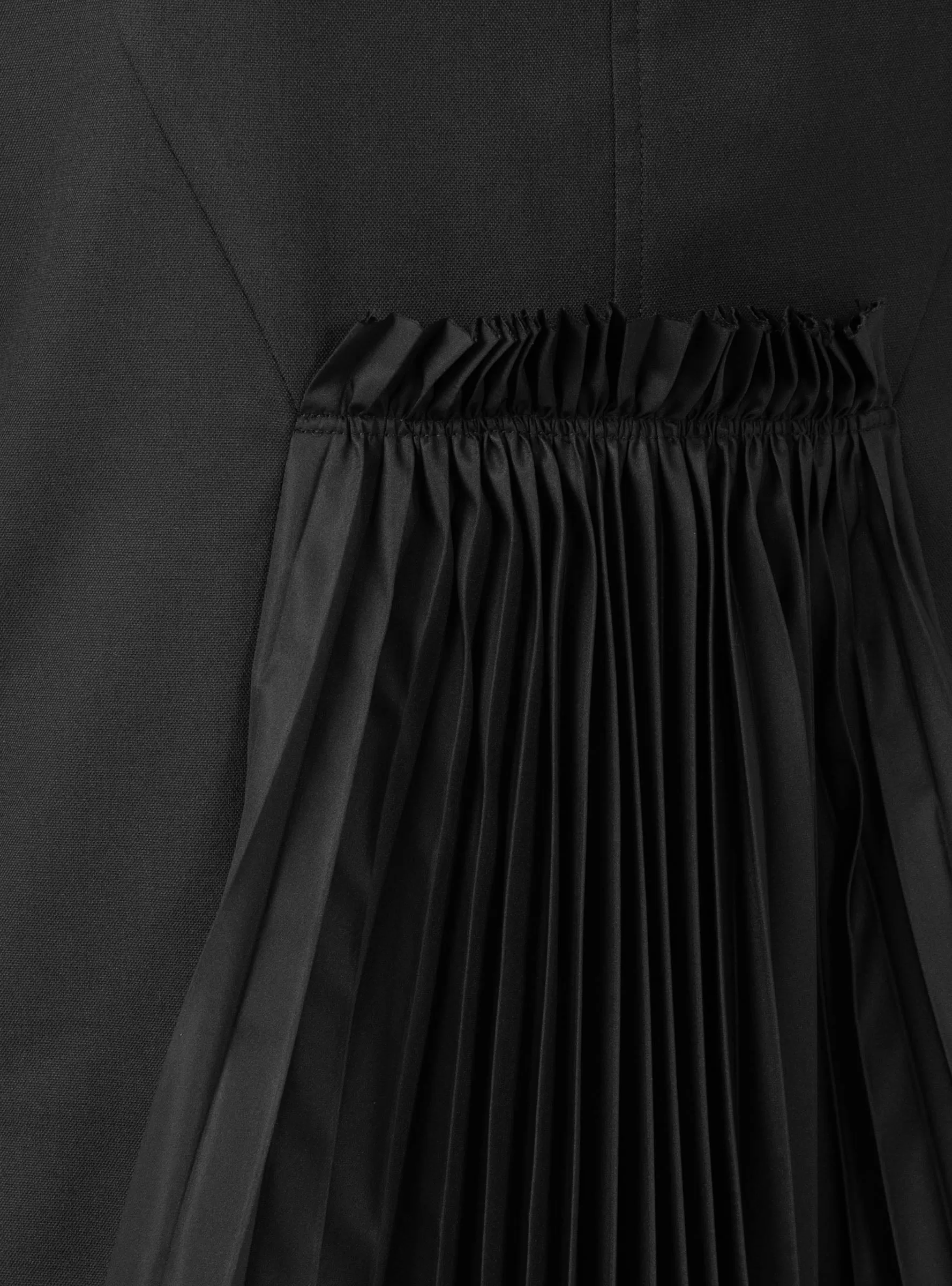 Taffeta Pleats Dress Black