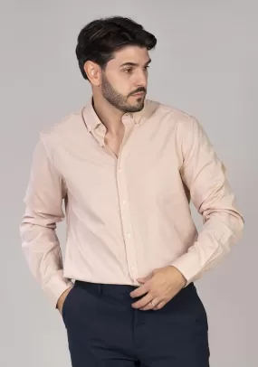 Textured coloured shirt - Camel