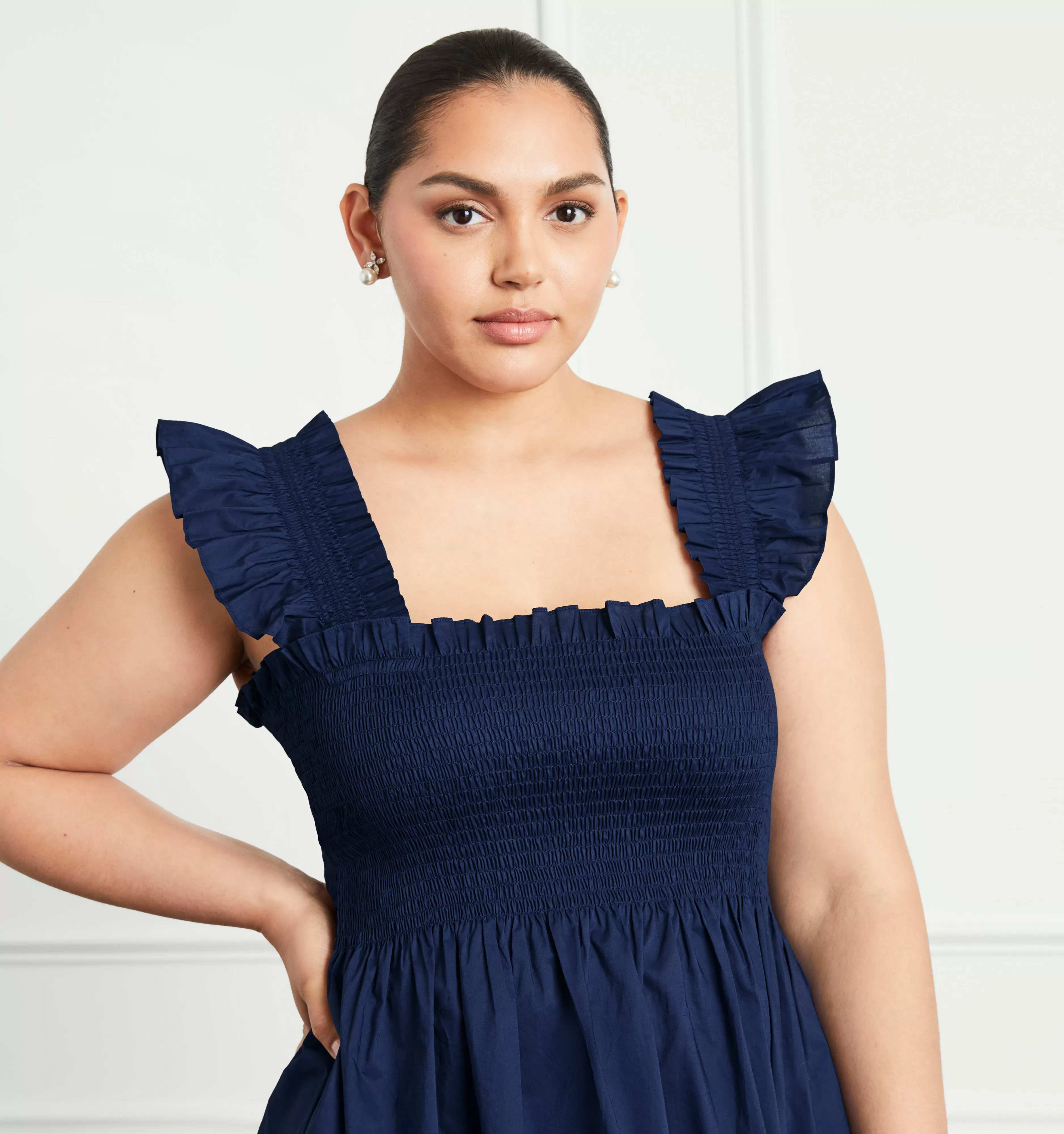 The Elizabeth Nap Dress - Navy Cotton