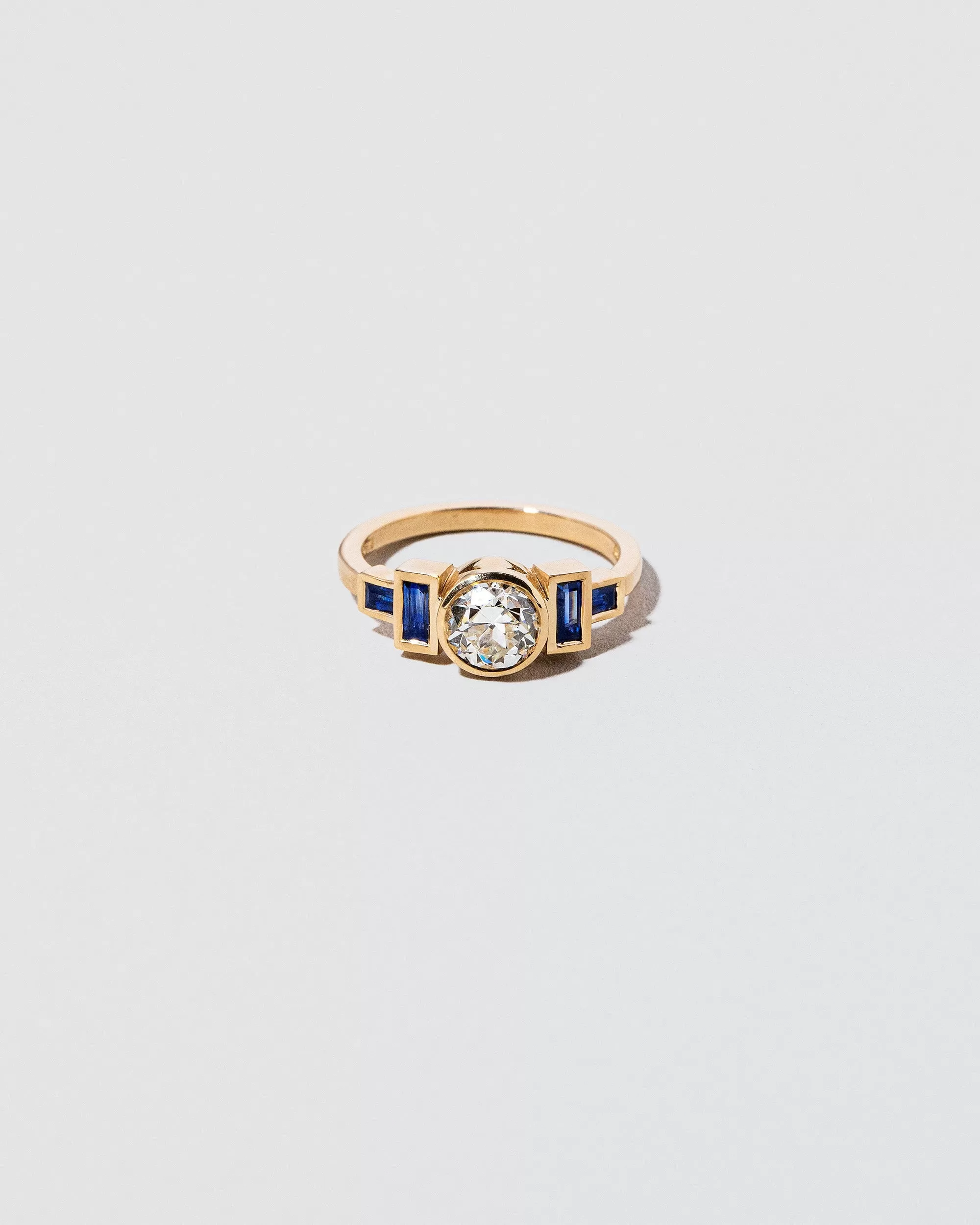 Third Eye Ring - White Diamond & Blue Sapphire