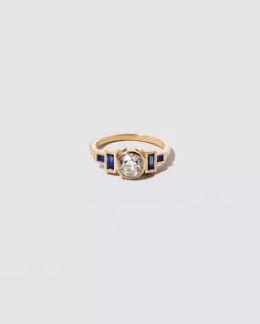 Third Eye Ring - White Diamond & Blue Sapphire