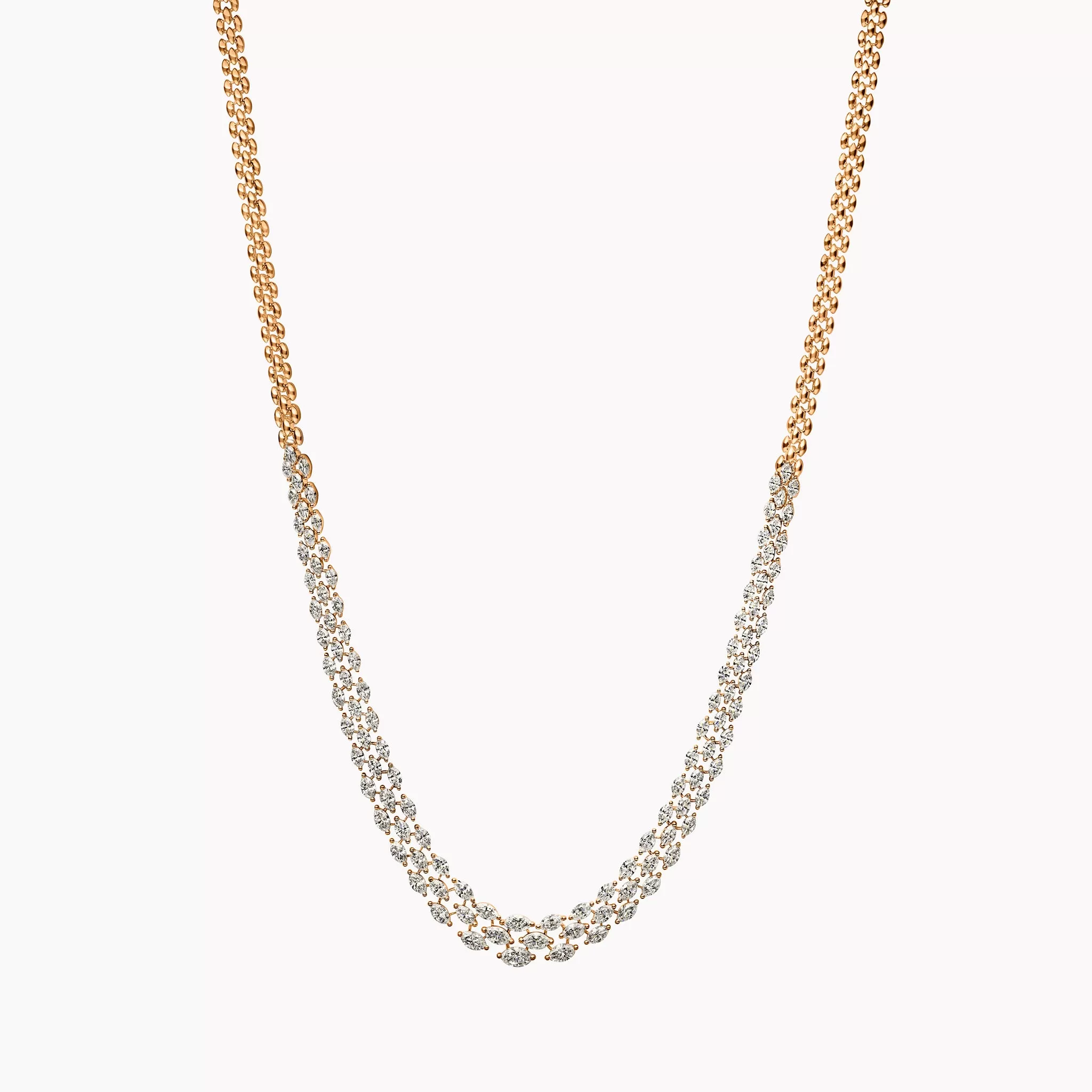 Triple Row Marquise Diamond Necklace