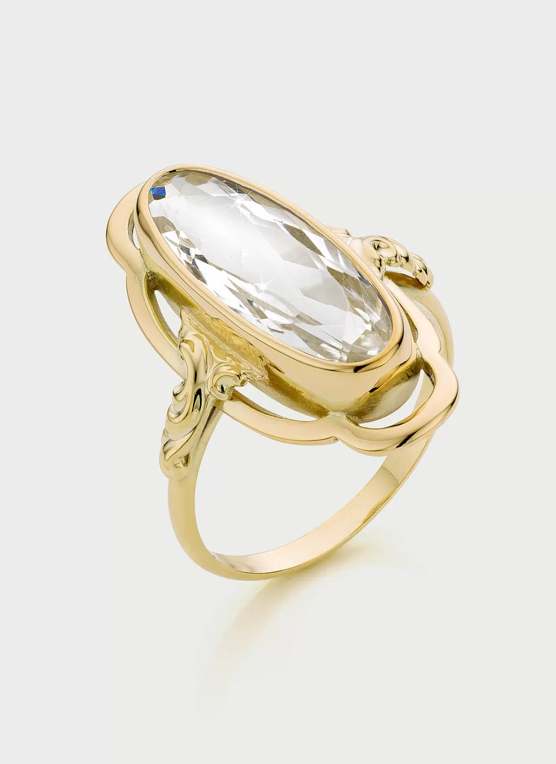 Trixie rock crystal ring 14k gold