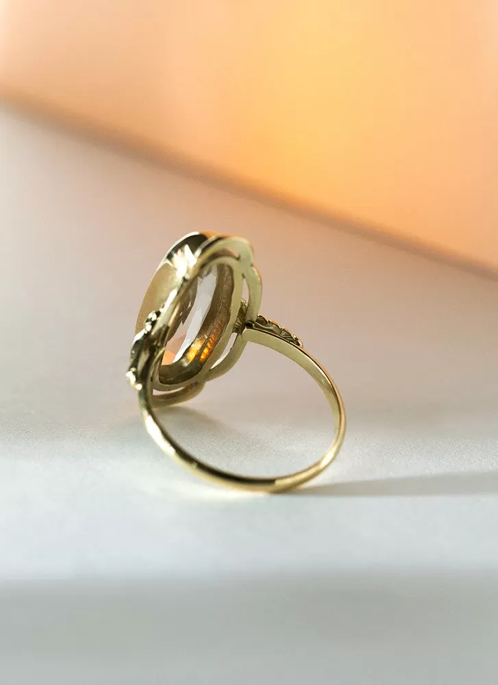 Trixie rock crystal ring 14k gold