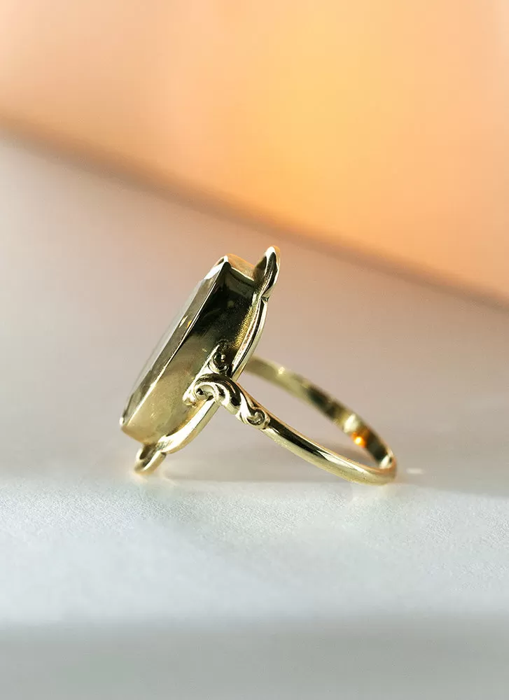 Trixie rock crystal ring 14k gold