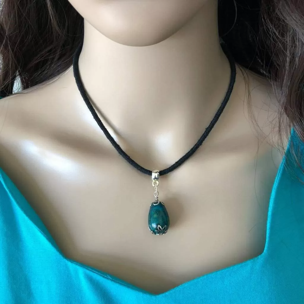 Turquoise Teardrop Collar Necklace