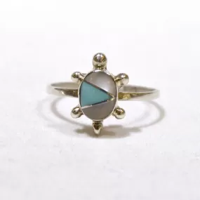 Turtle Mother of Pearl Ring