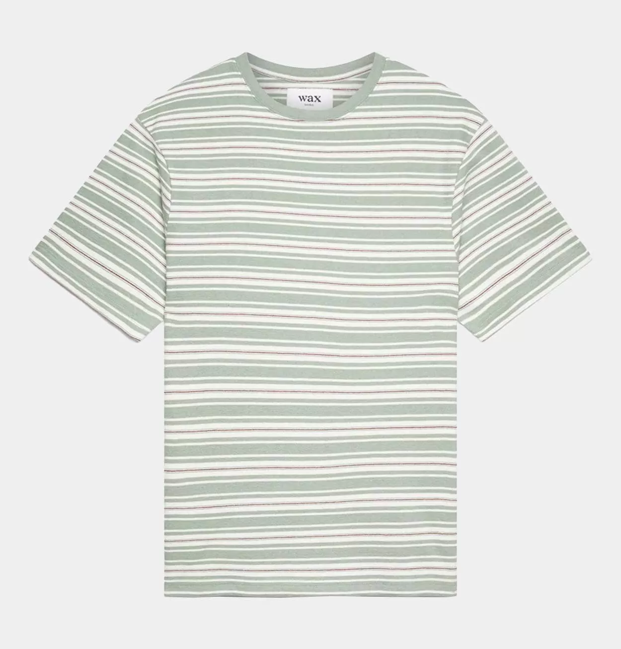 Wax London Dean T-Shirt in Light Green Trail Stripe