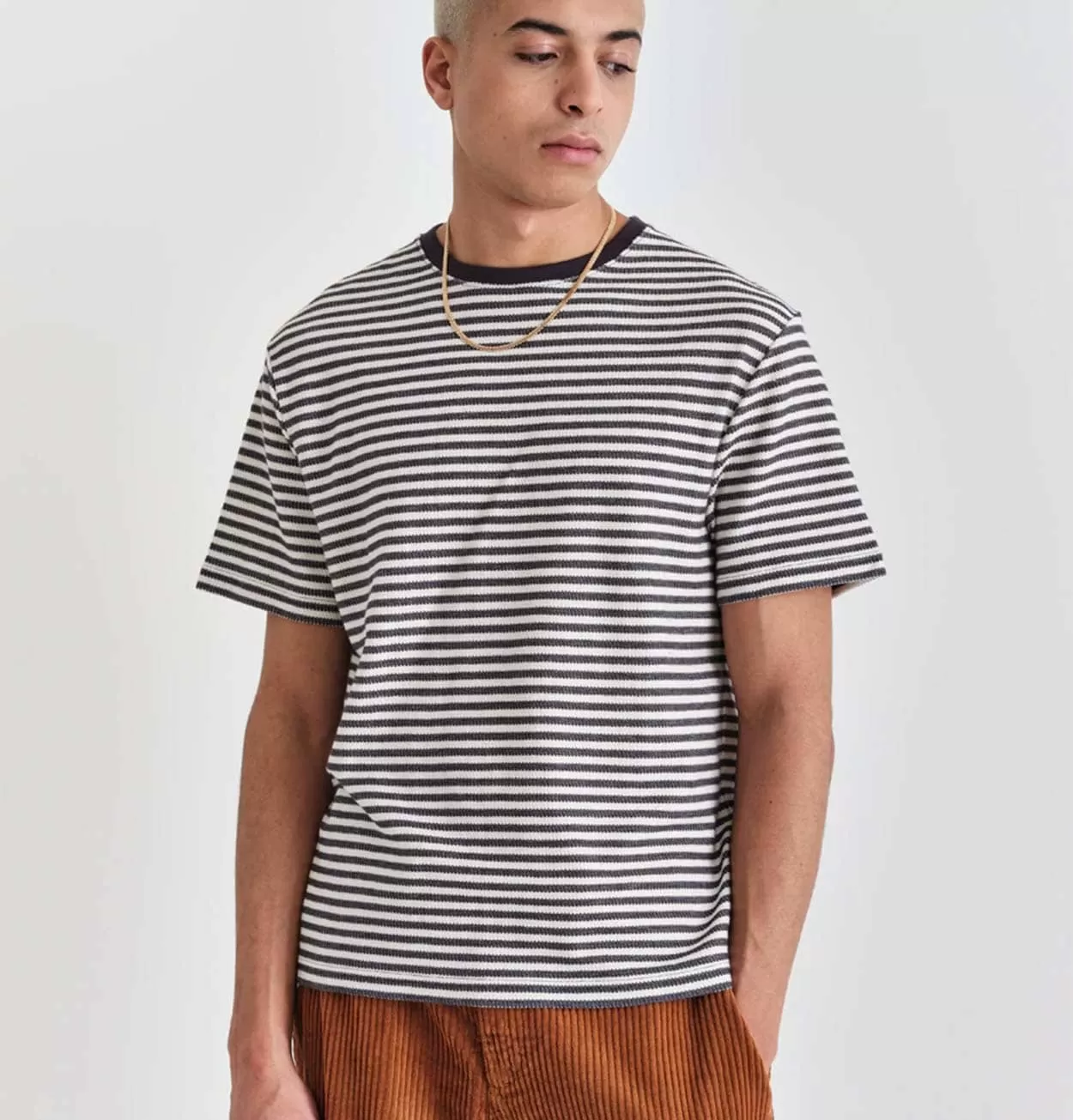 Wax London Dean T-Shirt in Navy Hawley Stripe