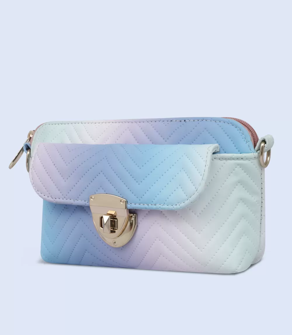 WB2523-BLUE-Women Shoulder Bag