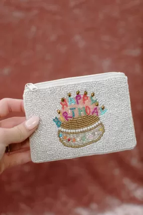 White Happy Birthday Money Pouch