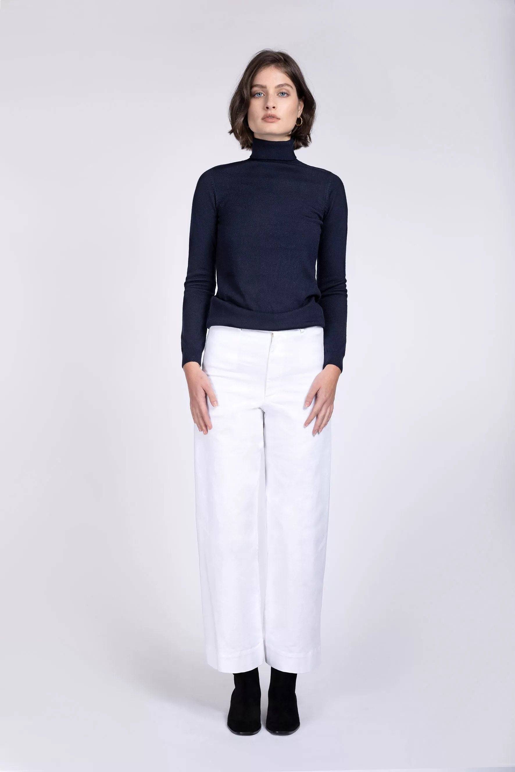 White Sailor Stretch Cotton Twill Pant