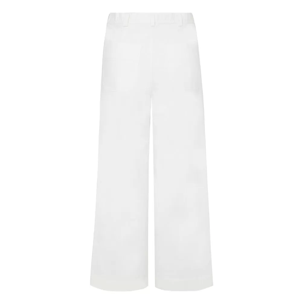 White Sailor Stretch Cotton Twill Pant