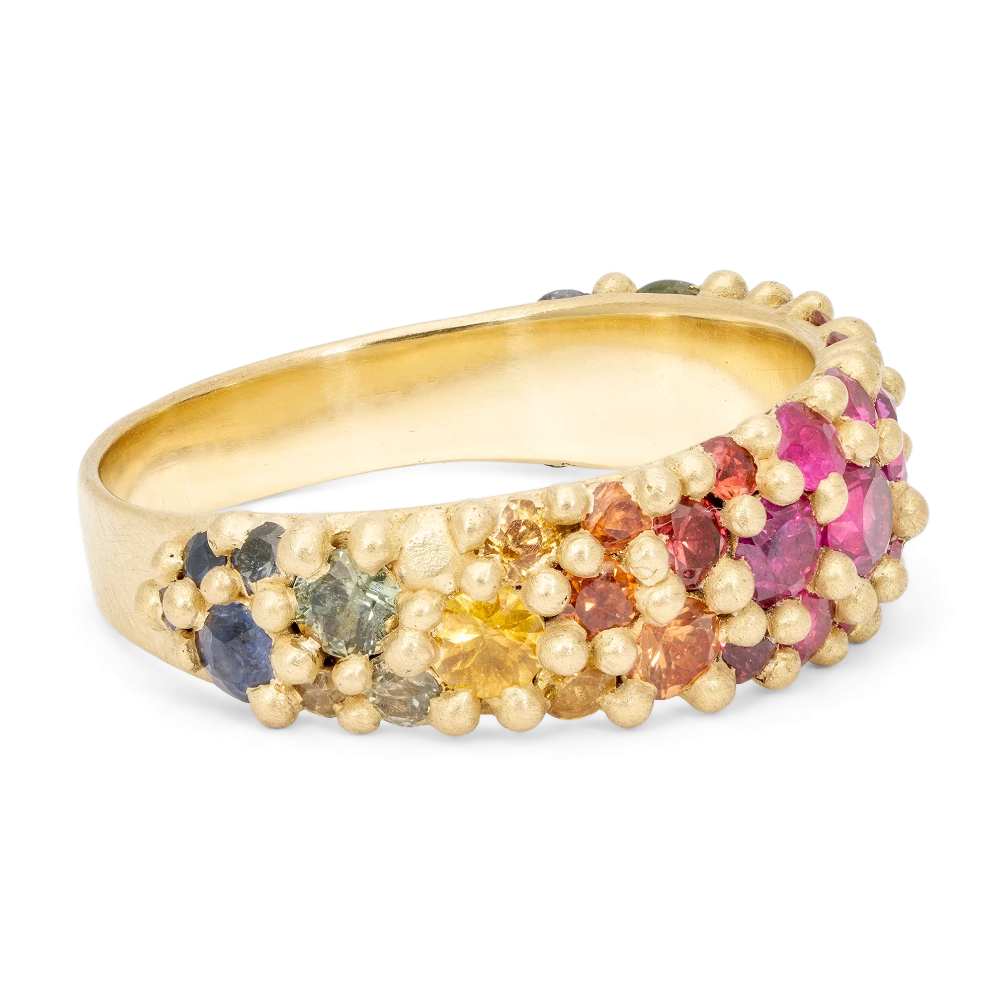 Wide Pink Rainbow River Ring - Size 7.5 - 11710