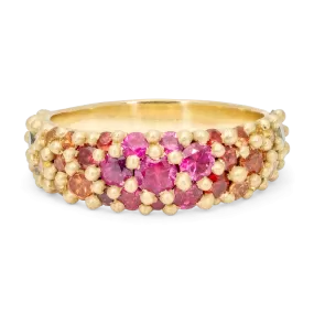 Wide Pink Rainbow River Ring - Size 7.5 - 11710