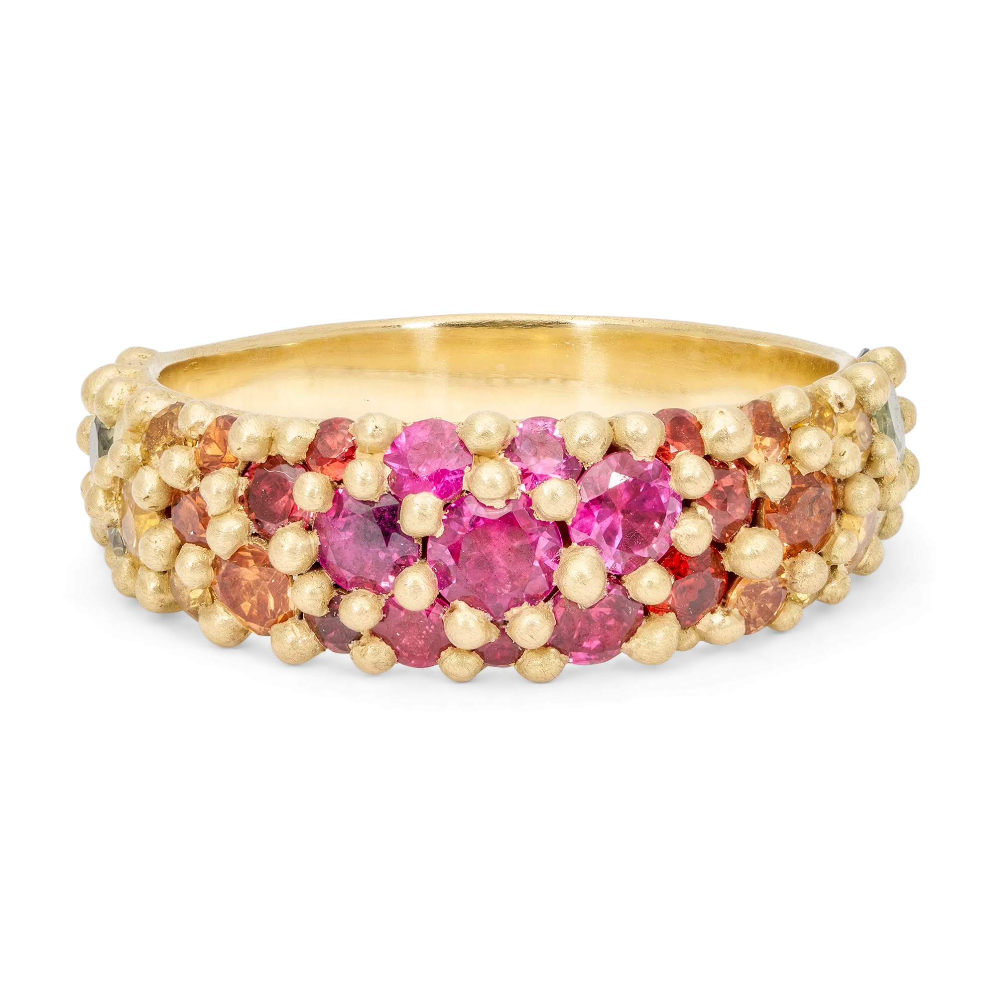 Wide Pink Rainbow River Ring - Size 7.5 - 11710