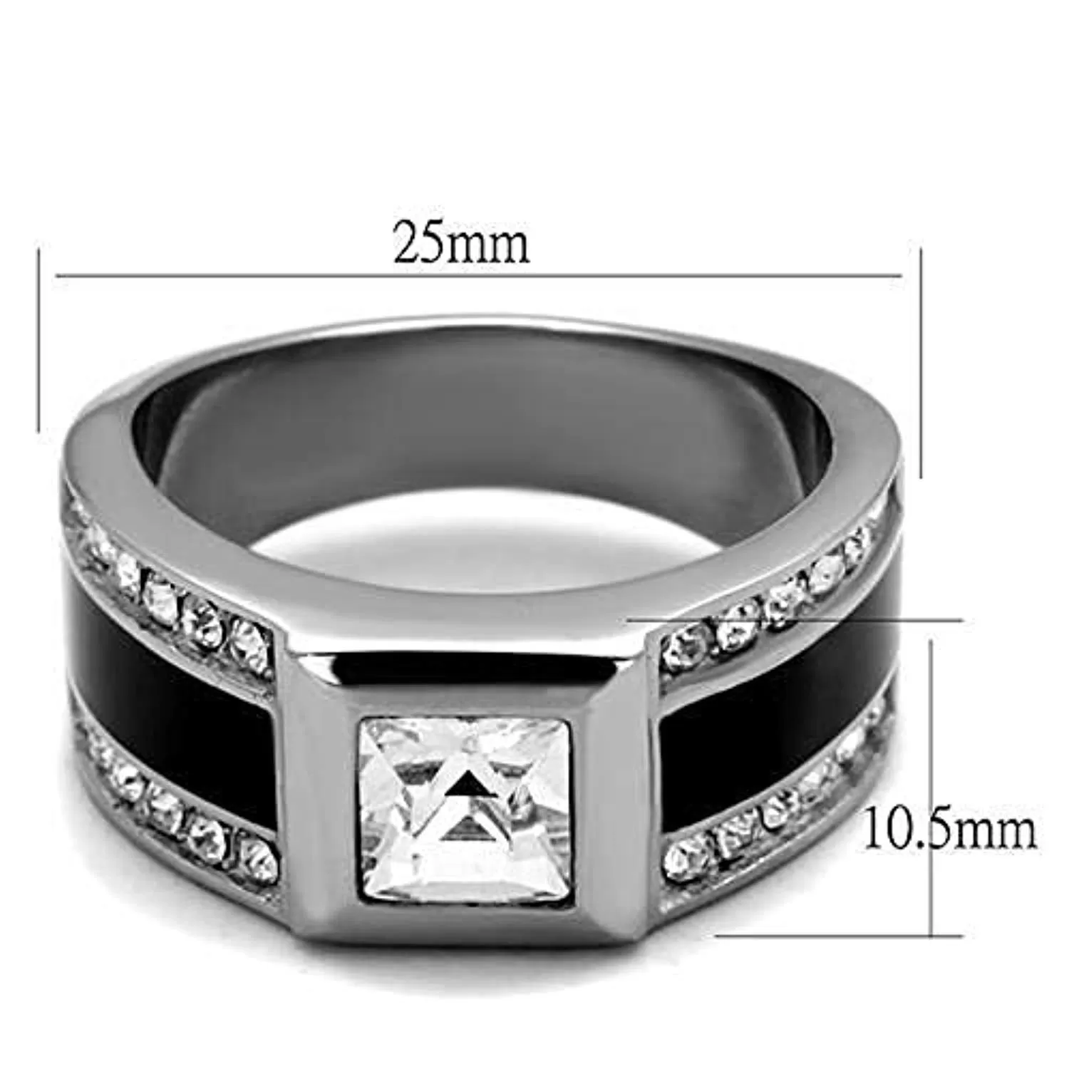 WildKlass Stainless Steel Ring High Polished Men Top Grade Crystal Clear