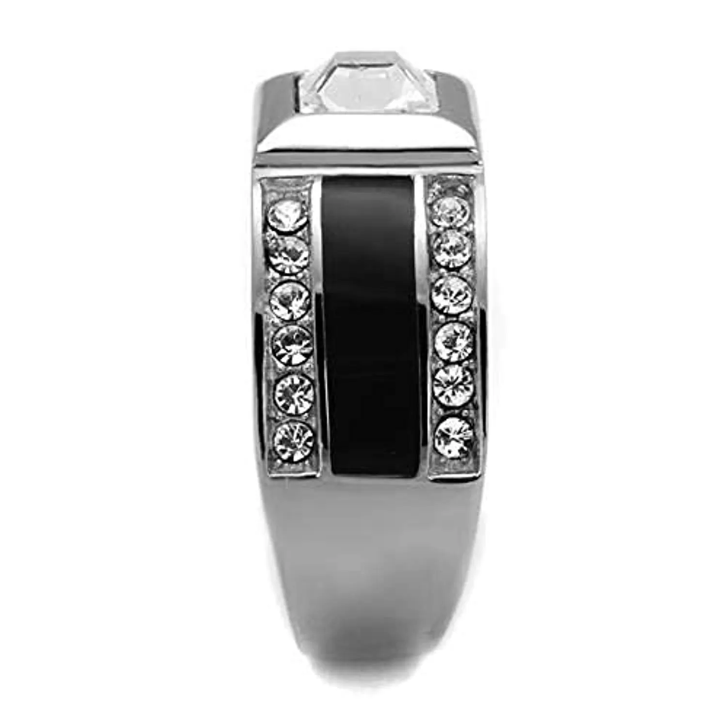 WildKlass Stainless Steel Ring High Polished Men Top Grade Crystal Clear