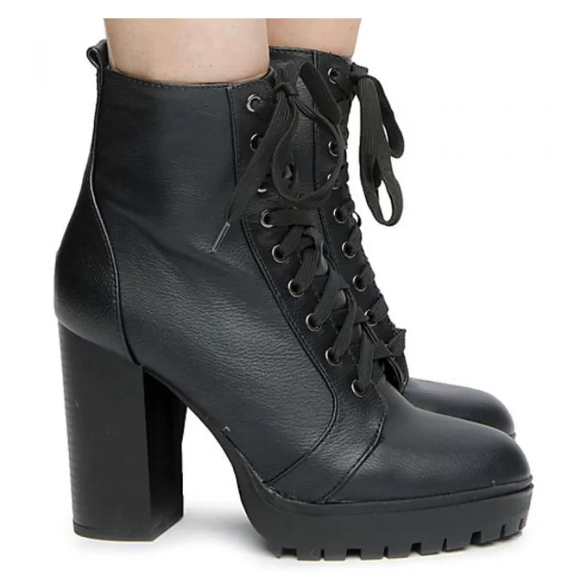 WOMEN BALBOA-S  LACE UP BLACK BOOTS