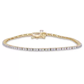 Yellow Gold White Diamond Eternal Bracelet